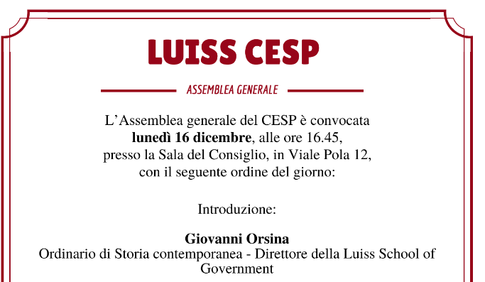 Luiss CESP – Assemblea Generale